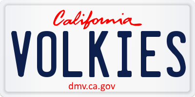 CA license plate VOLKIES