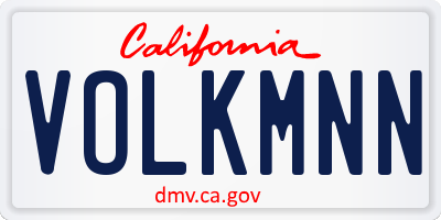 CA license plate VOLKMNN