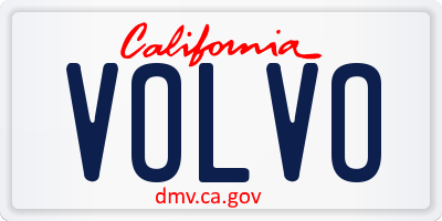CA license plate VOLVO