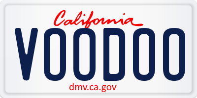 CA license plate VOODOO