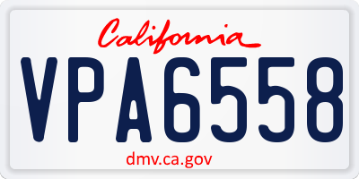 CA license plate VPA6558