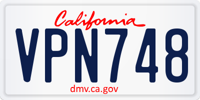 CA license plate VPN748