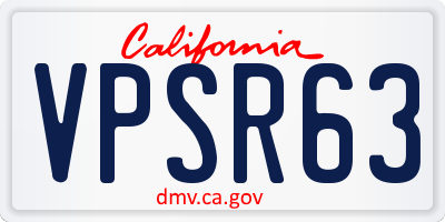 CA license plate VPSR63