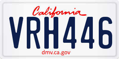 CA license plate VRH446