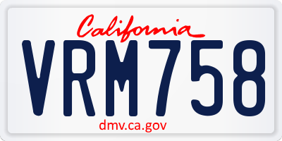CA license plate VRM758
