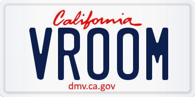 CA license plate VROOM
