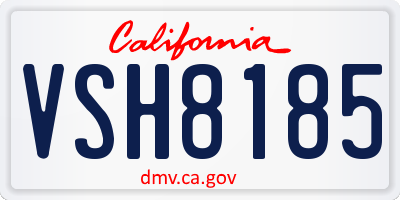 CA license plate VSH8185