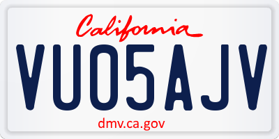 CA license plate VU05AJV