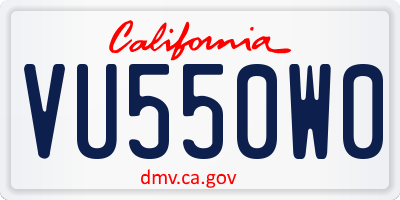 CA license plate VU550W0
