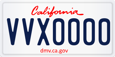 CA license plate VVX0000