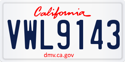 CA license plate VWL9143