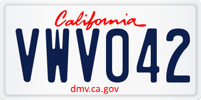 CA license plate VWV042