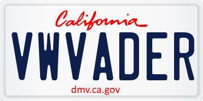 CA license plate VWVADER