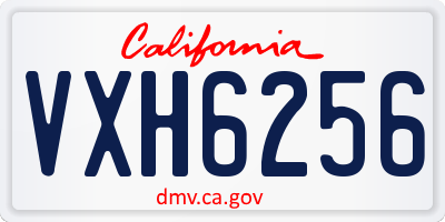 CA license plate VXH6256
