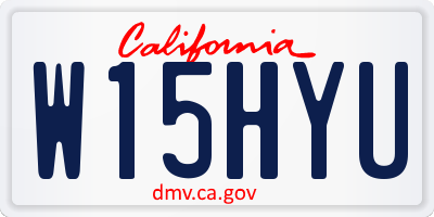 CA license plate W15HYU