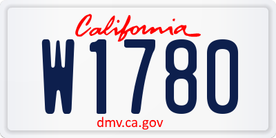 CA license plate W1780
