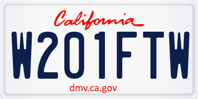 CA license plate W201FTW