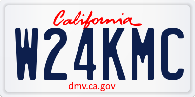 CA license plate W24KMC