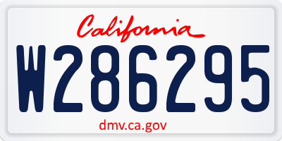 CA license plate W286295