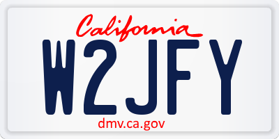 CA license plate W2JFY