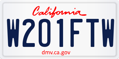 CA license plate W2O1FTW