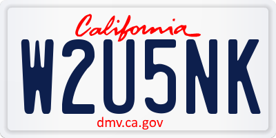 CA license plate W2U5NK