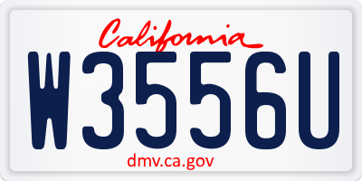 CA license plate W3556U