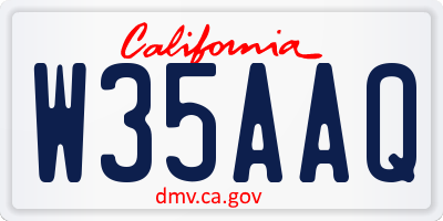 CA license plate W35AAQ