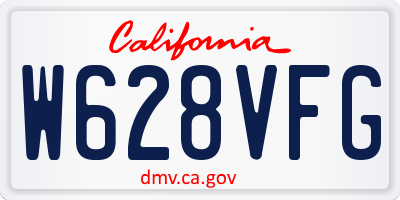 CA license plate W628VFG