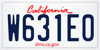 CA license plate W631E0