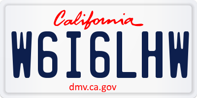 CA license plate W6I6LHW