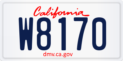 CA license plate W8170