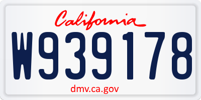 CA license plate W939178