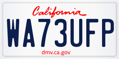 CA license plate WA73UFP