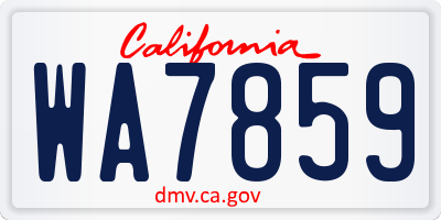 CA license plate WA7859