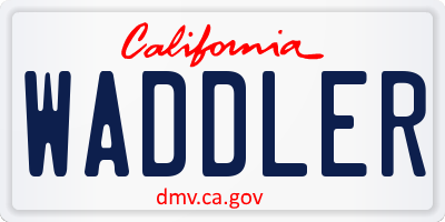 CA license plate WADDLER