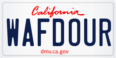 CA license plate WAFDOUR