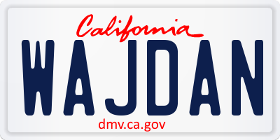 CA license plate WAJDAN