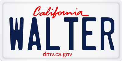 CA license plate WALTER