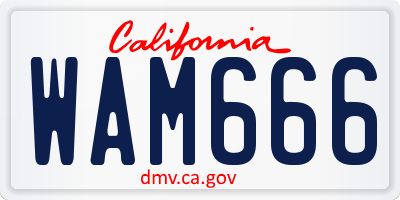 CA license plate WAM666