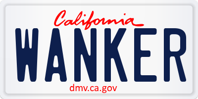 CA license plate WANKER