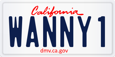 CA license plate WANNY1