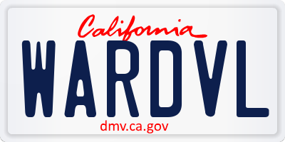CA license plate WARDVL
