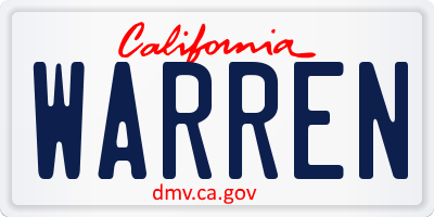 CA license plate WARREN