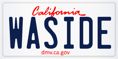 CA license plate WASIDE