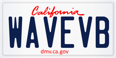 CA license plate WAVEVB