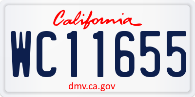CA license plate WC11655