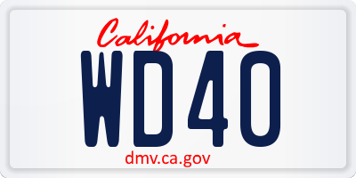 CA license plate WD40
