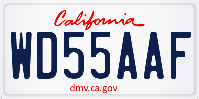 CA license plate WD55AAF