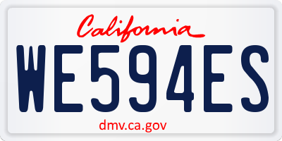 CA license plate WE594ES